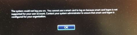 smart card could not be used login error windows 8|Integrated Unblock screen not displaye.